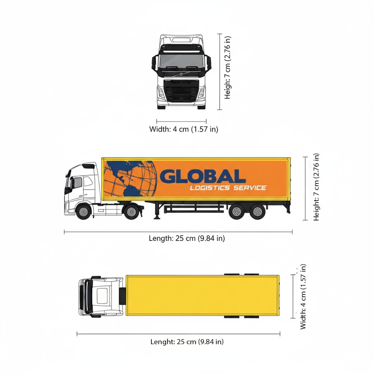 WELLY - Camión Volvo Tractor Trailer Escala 1:64 - Welly