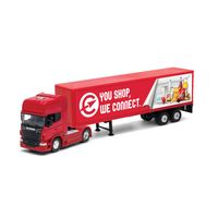 Camión Scania Logging Trailer Rojo Escala 1:64 -