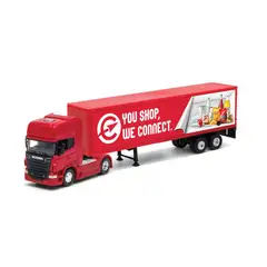 WELLY - Camión Escala 1:64 Scania Logging Trailer Rojo -