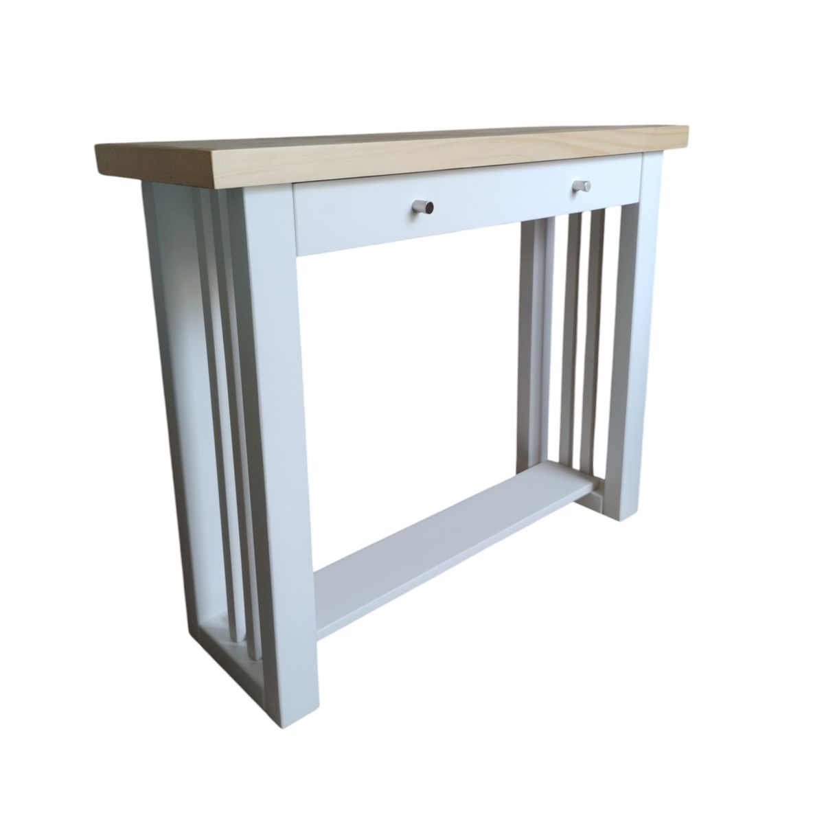 GENERICO - Mesa arrimo 1000 modelo Caburgua color Blanco/Natural.