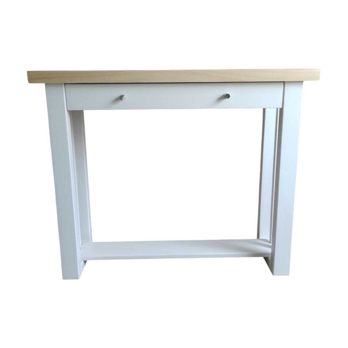 GENERICO - Mesa arrimo 1000 modelo Caburgua color Blanco/Natural.