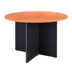 GENERICO - Mesa de Reuniones 120 cm. de Diámetro Laminado Compacto Alerce/Grafito