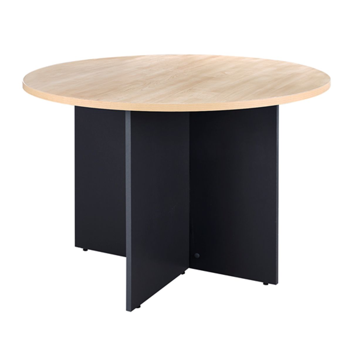 GENERICO - Mesa de Reuniones 120 cm. de Diámetro Laminado Compacto Maple/Grafito