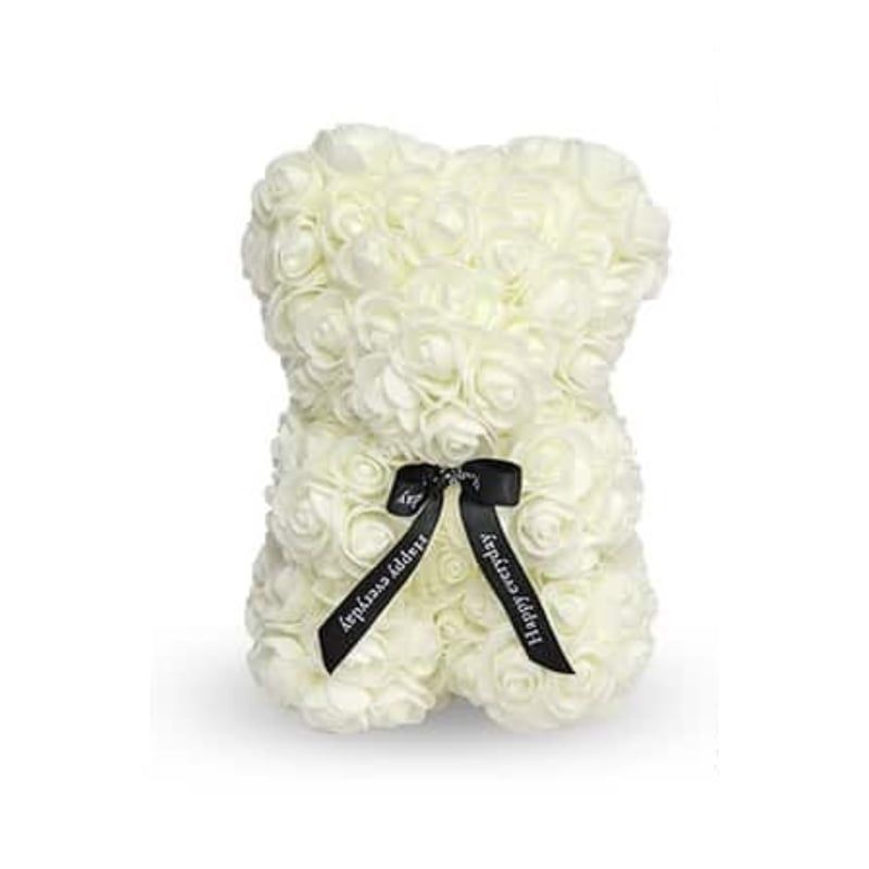 MOVI - Oso de Pétalos de Rosa de Goma Eva Blanco