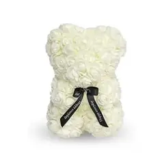 MOVI - Oso de Pétalos de Rosa de Goma Eva Blanco