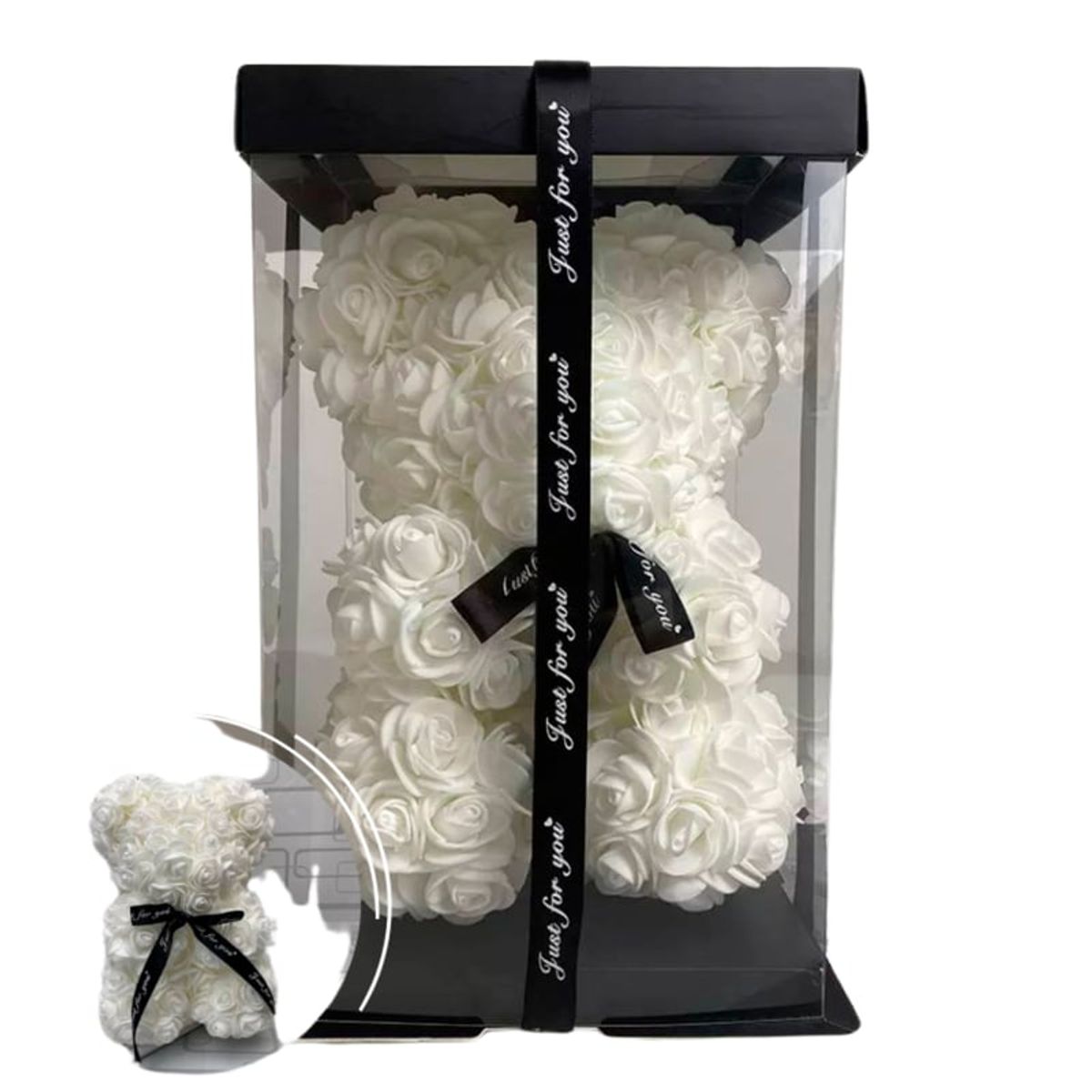 MOVI - Oso de Pétalos de Rosa de Goma Eva Blanco