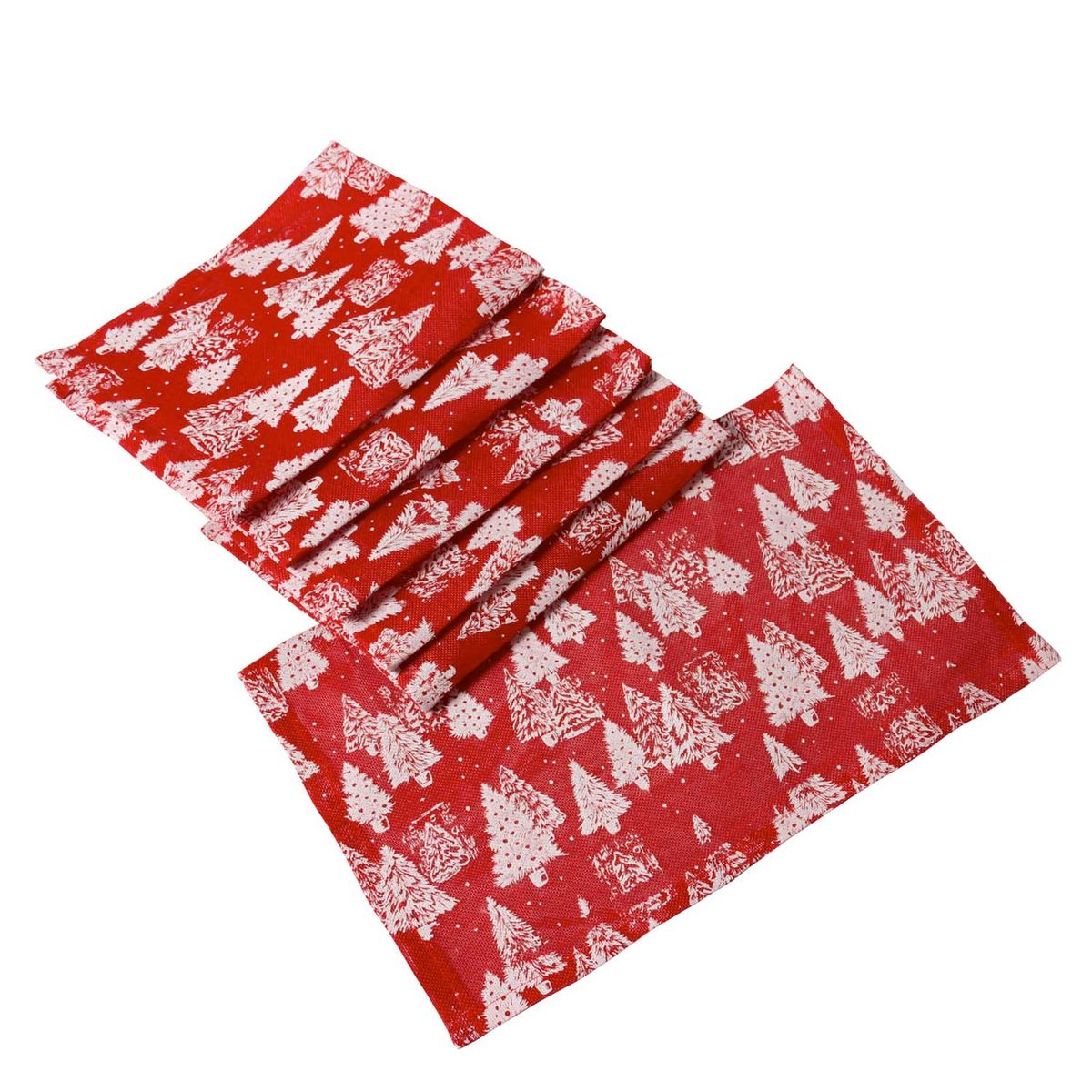 MASEL - Set 6 individuales navideños  lino  arbol rojo