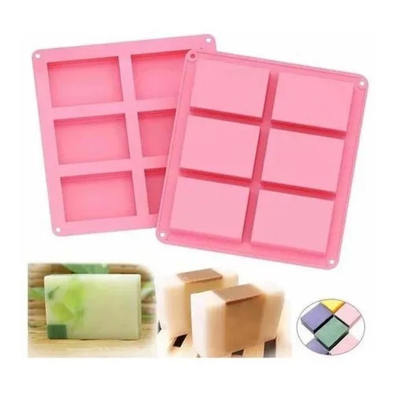 GENERICO - Molde De Silicona Para Jabon Rectangular 6 Divisiones