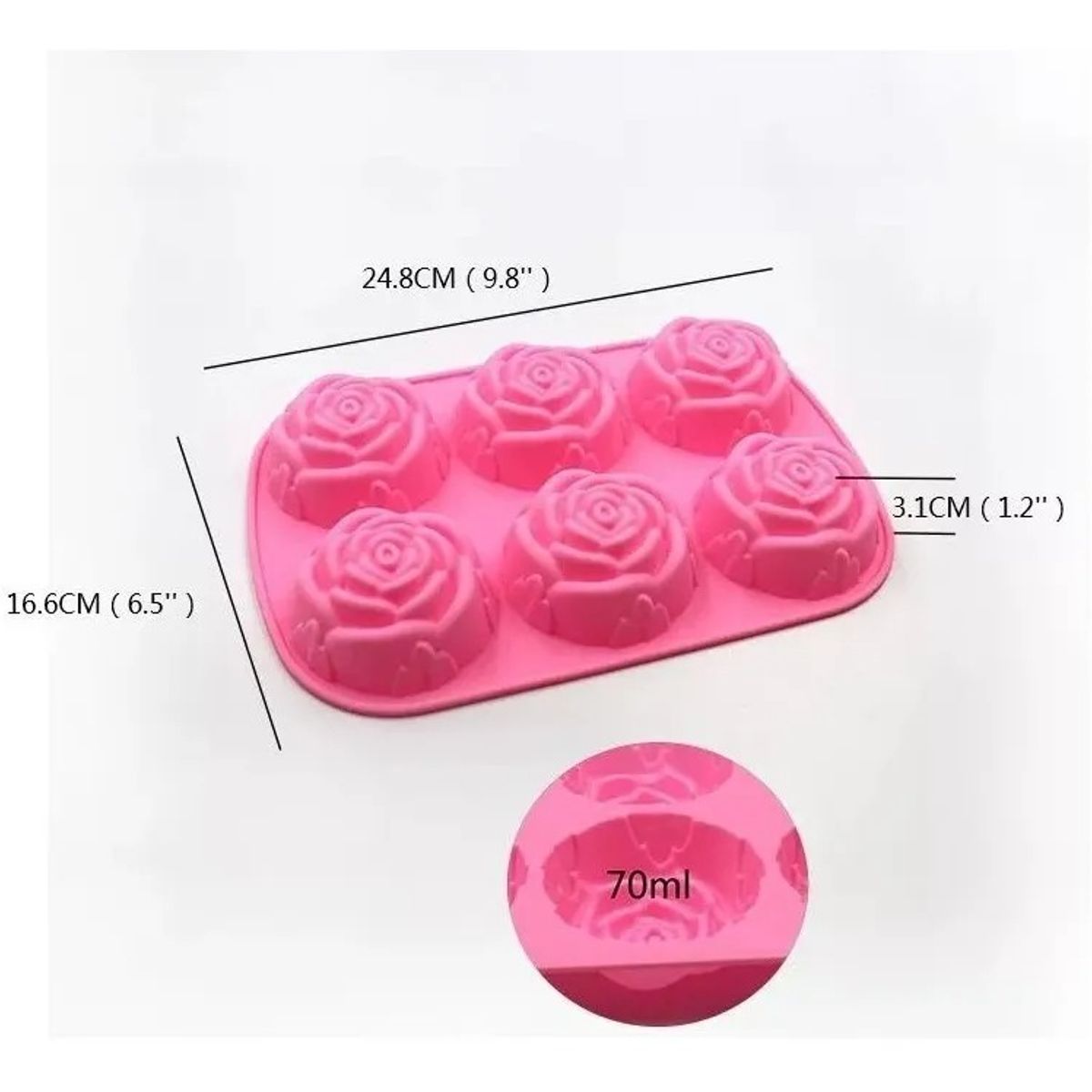 GENERICO - Molde De Silicona Para Jabon Diseño De Rosas