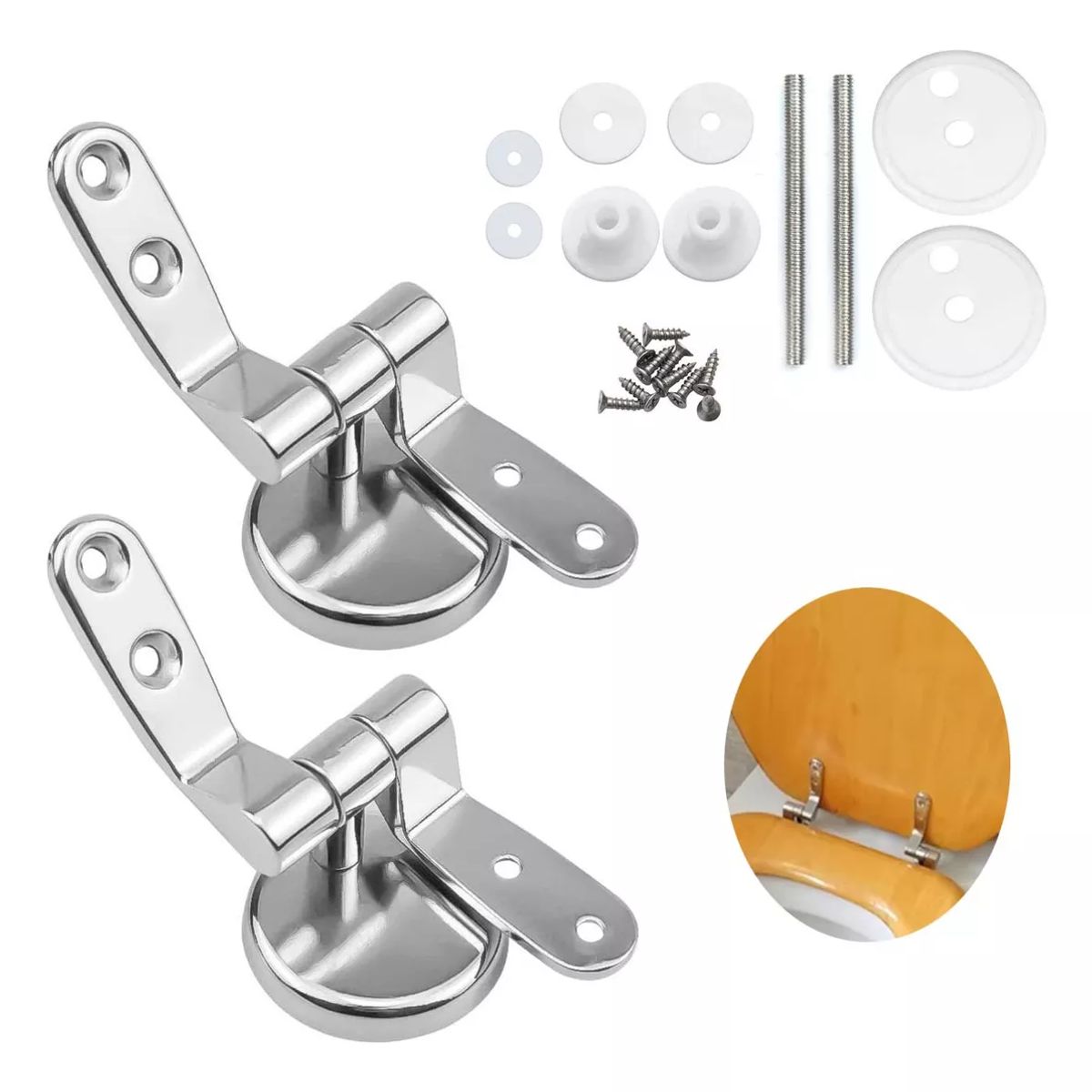 BITART - 2 Pcs Asientos Aleación Aluminio Inodoro Bisagras Para Tapa