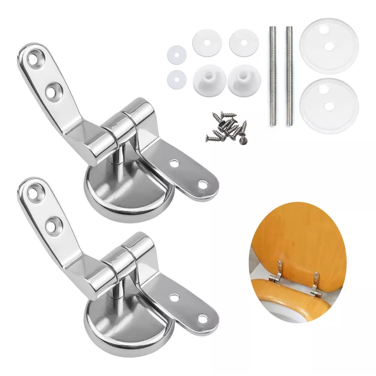 BITART - 2 Pcs Asientos Aleación Aluminio Inodoro Bisagras Para Tapa