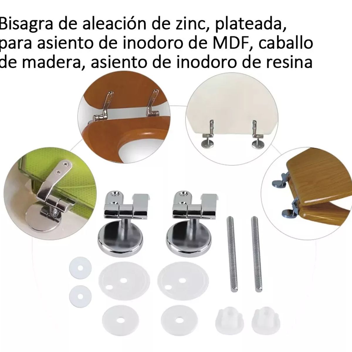 BITART - 2 Pcs Asientos Aleación Aluminio Inodoro Bisagras Para Tapa