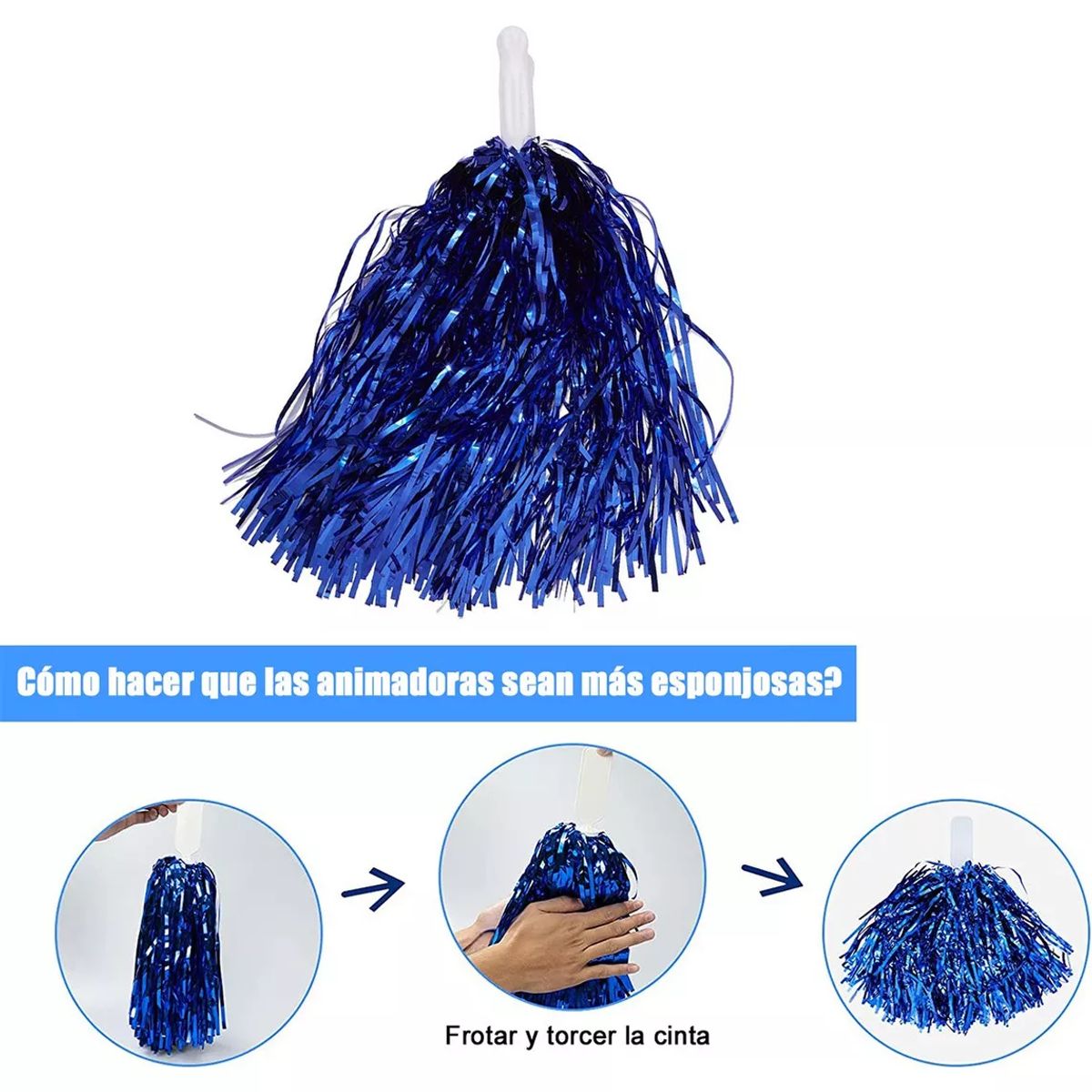 BITART - 10 Pcs Pompones de Animadora Plumeros Cheerleader Colores