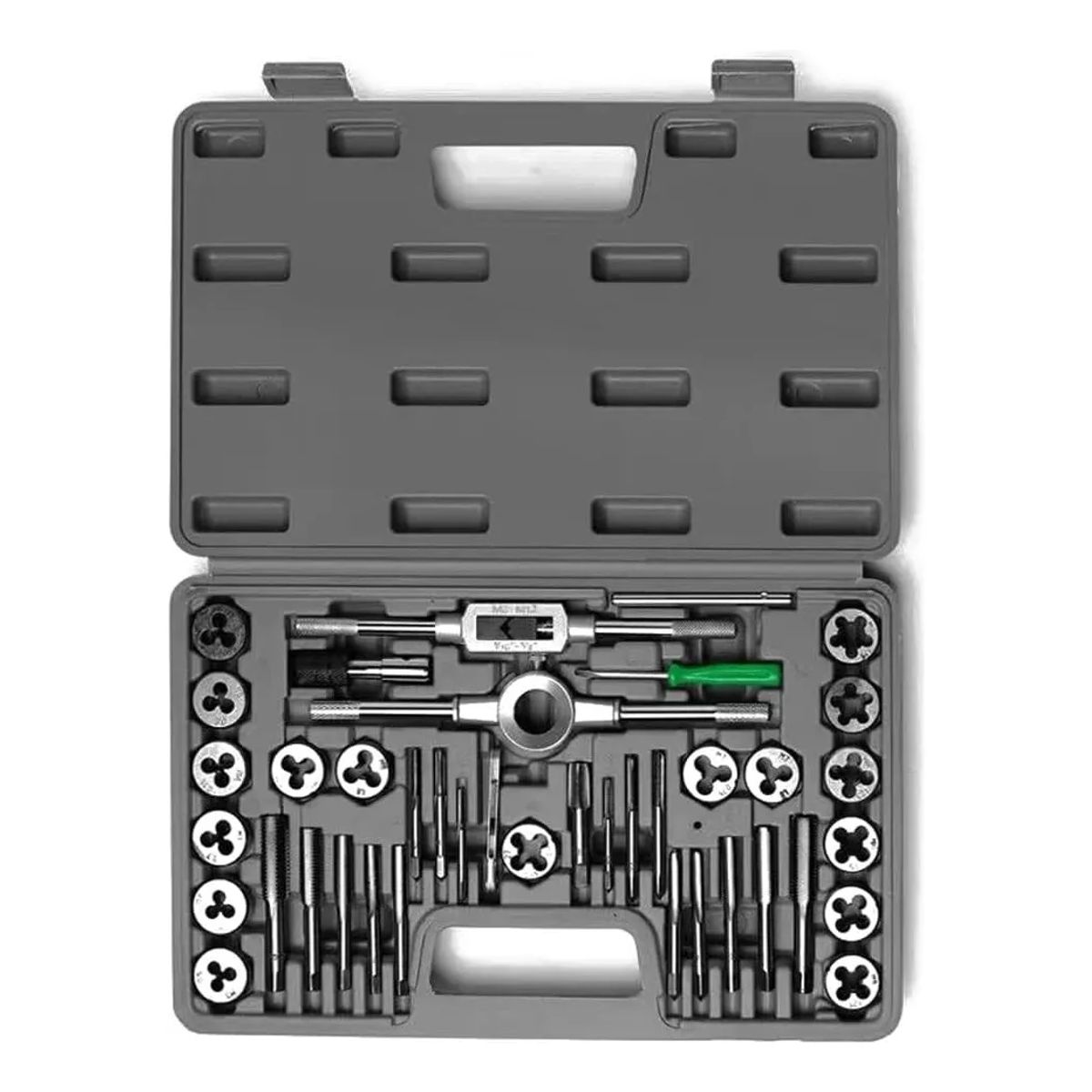 BITART - Set De Machuelos Y Terraja Métrico De Acero M3-m12 40pzs