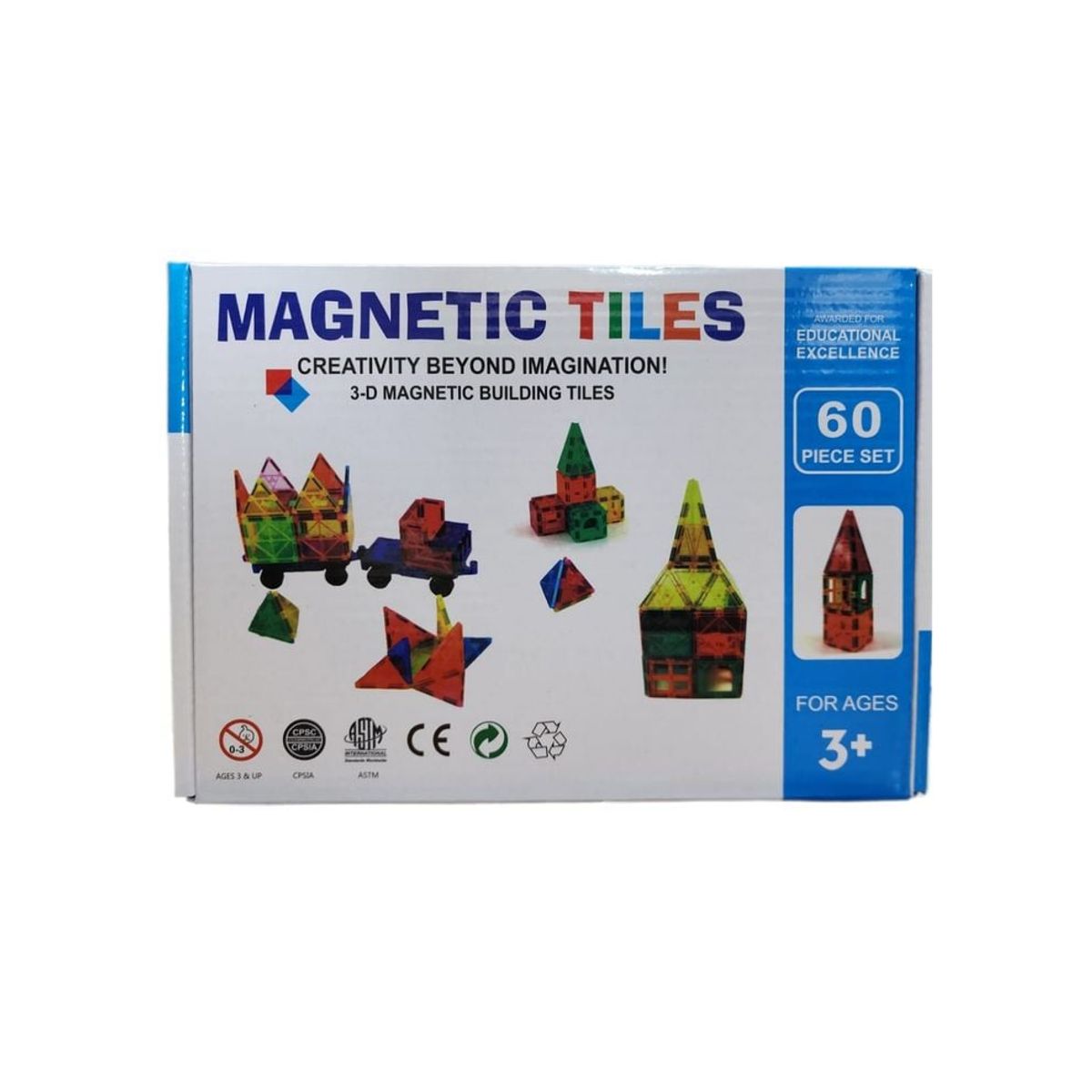 BITART - Juego De Bloques De Construcción Magnéticos 3d 60 Piezas