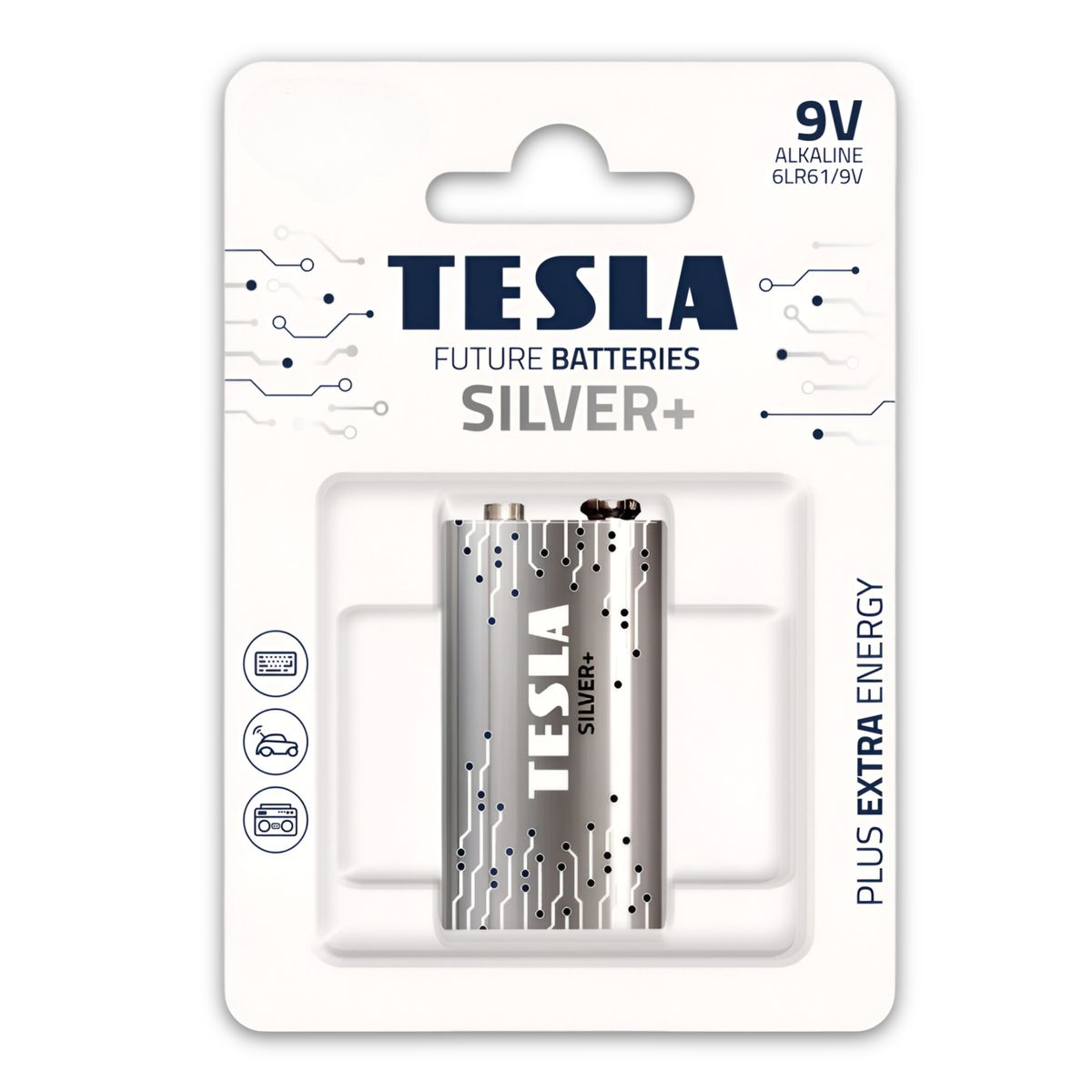 TESLA - Pack 12 Baterías 9V Tesla Silver+ Alcalina High Power