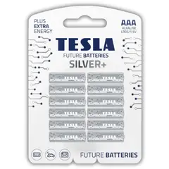 TESLA - Pack 12 Pilas AA Silver+ Alkaline Plus Extra Energy
