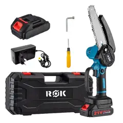 NOVYSTOR - Motosierra de Mano eléctrica Inalámbrica de 6" + 2 Baterías