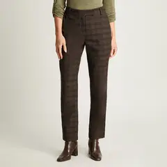CURVI - Pantalón Slim Print Café