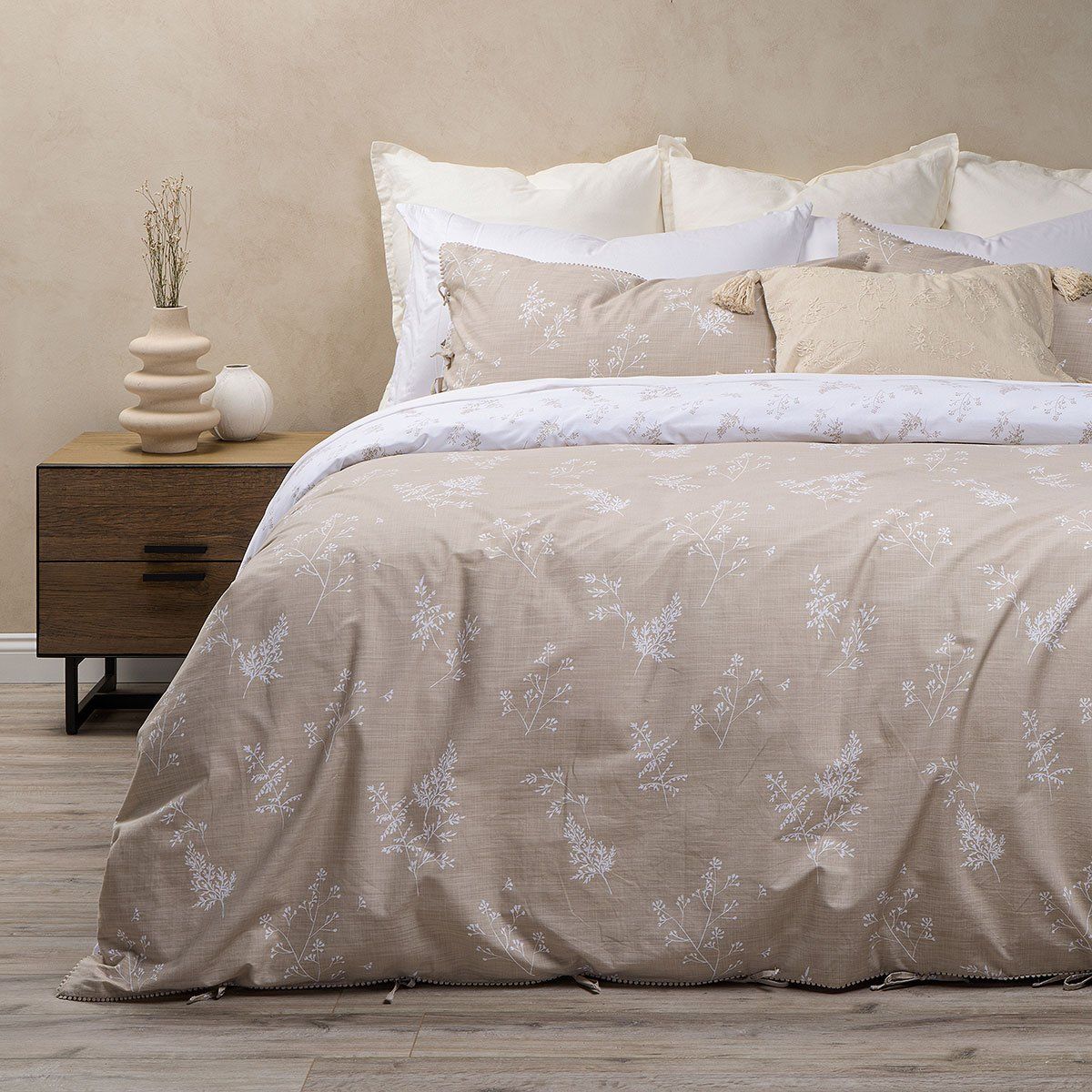 ROSEN - Funda Plumón Algodón Reversible Timeless Print Bichel King