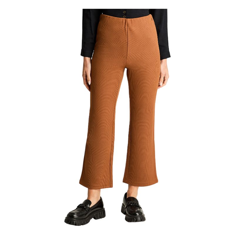 CURVI - Calza Suede Mini Flare Camel