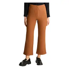 CURVI - Calza Suede Mini Flare Camel