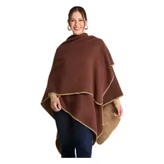 LORENZO DI PONTTI - Poncho Tejido Bi Color Café