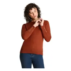 LORENZO DI PONTTI - Sweater Manga Larga Escote Redondo Terracota