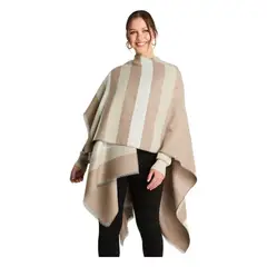 LORENZO DI PONTTI - Poncho Tejido Bloques Beige