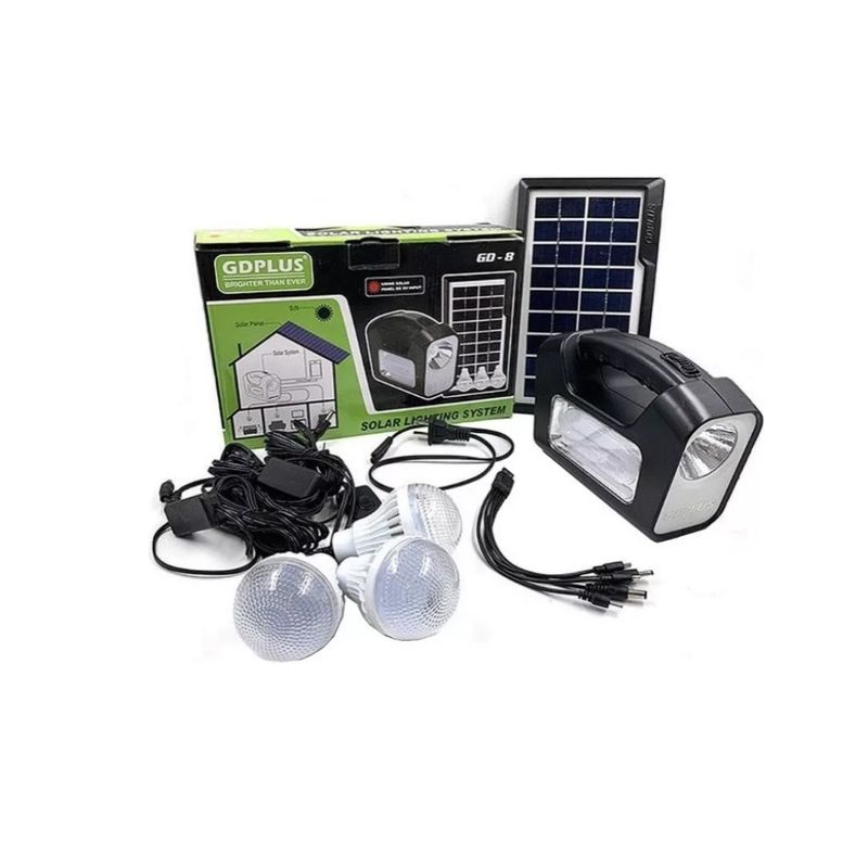 GENERICO - Kit Solar Emergencia Camping 220v Ampolletas 36hrs
