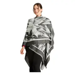 LORENZO DI PONTTI - Poncho Tejido Con Diseño De Flores Gris