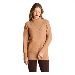 LORENZO DI PONTTI - Sweater Manga Larga Cuello Alto Camel