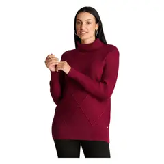 LORENZO DI PONTTI - Sweater Manga Larga Cuello Alto Burdeo