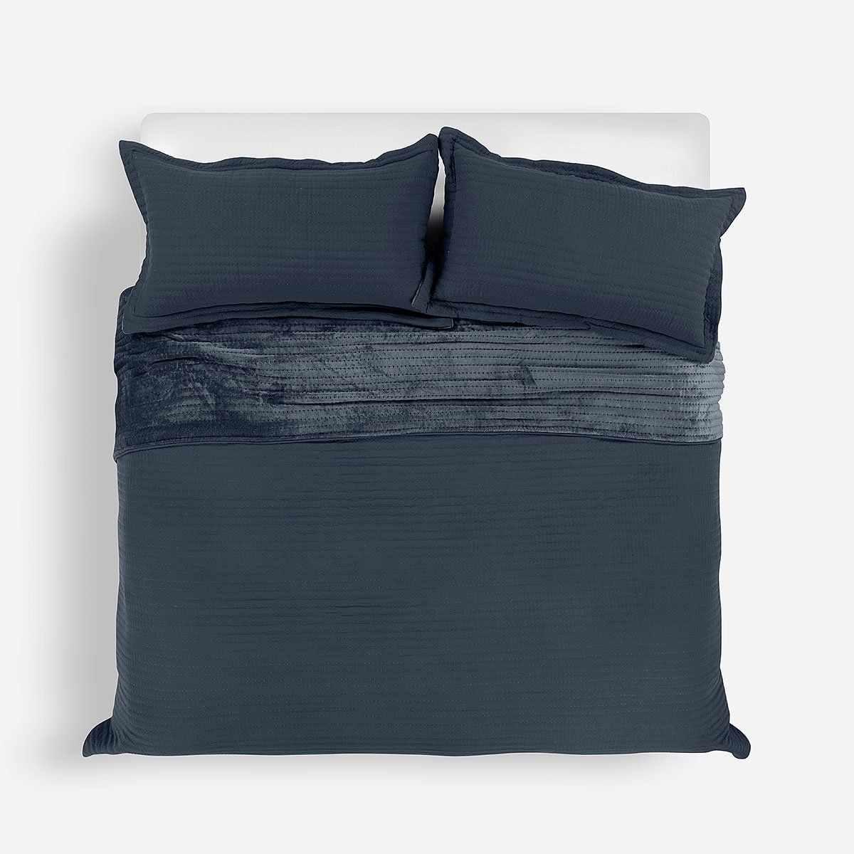 ROSEN - Cubrecama Flannel Supersoft Azul King