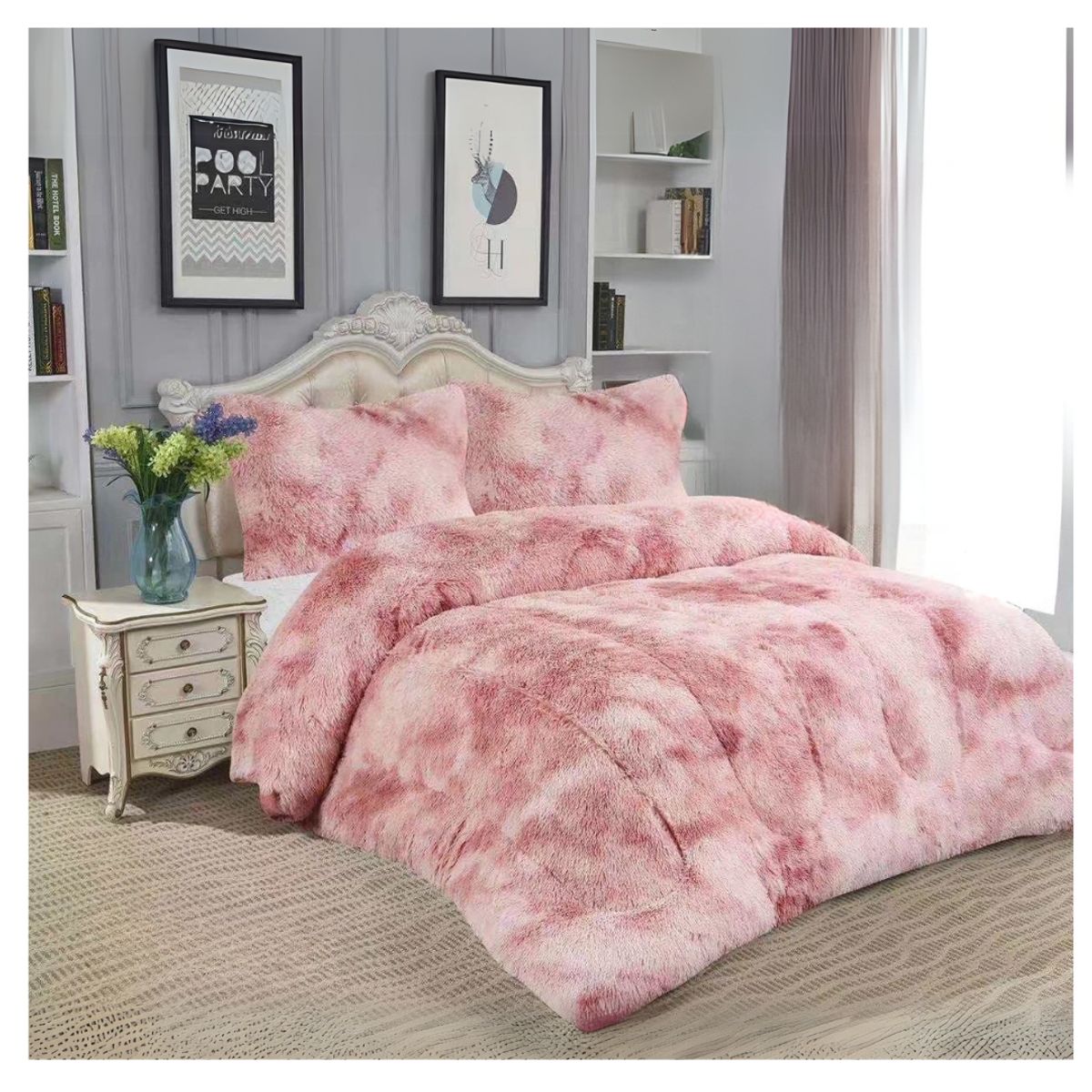 GENERICO - Cobertor Chiporro Jaspeado 2 Plazas Peludo 250x230cm