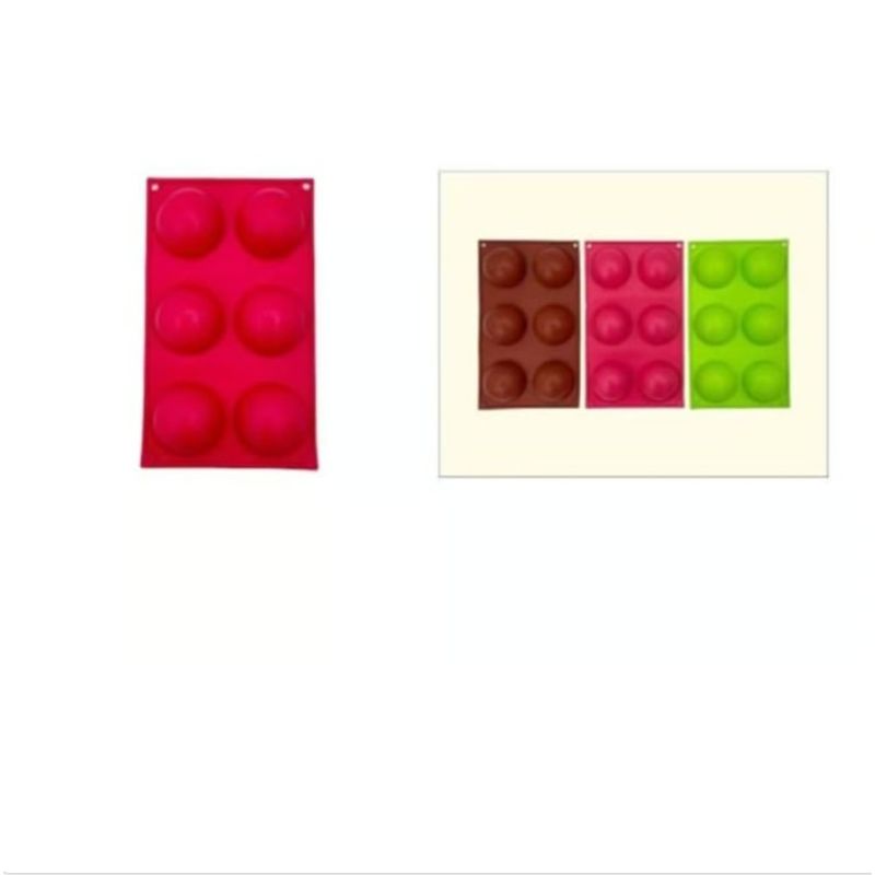 GENERICO - Molde De Silicona De 6 Divisiones Colores Surtidos Queque Liso