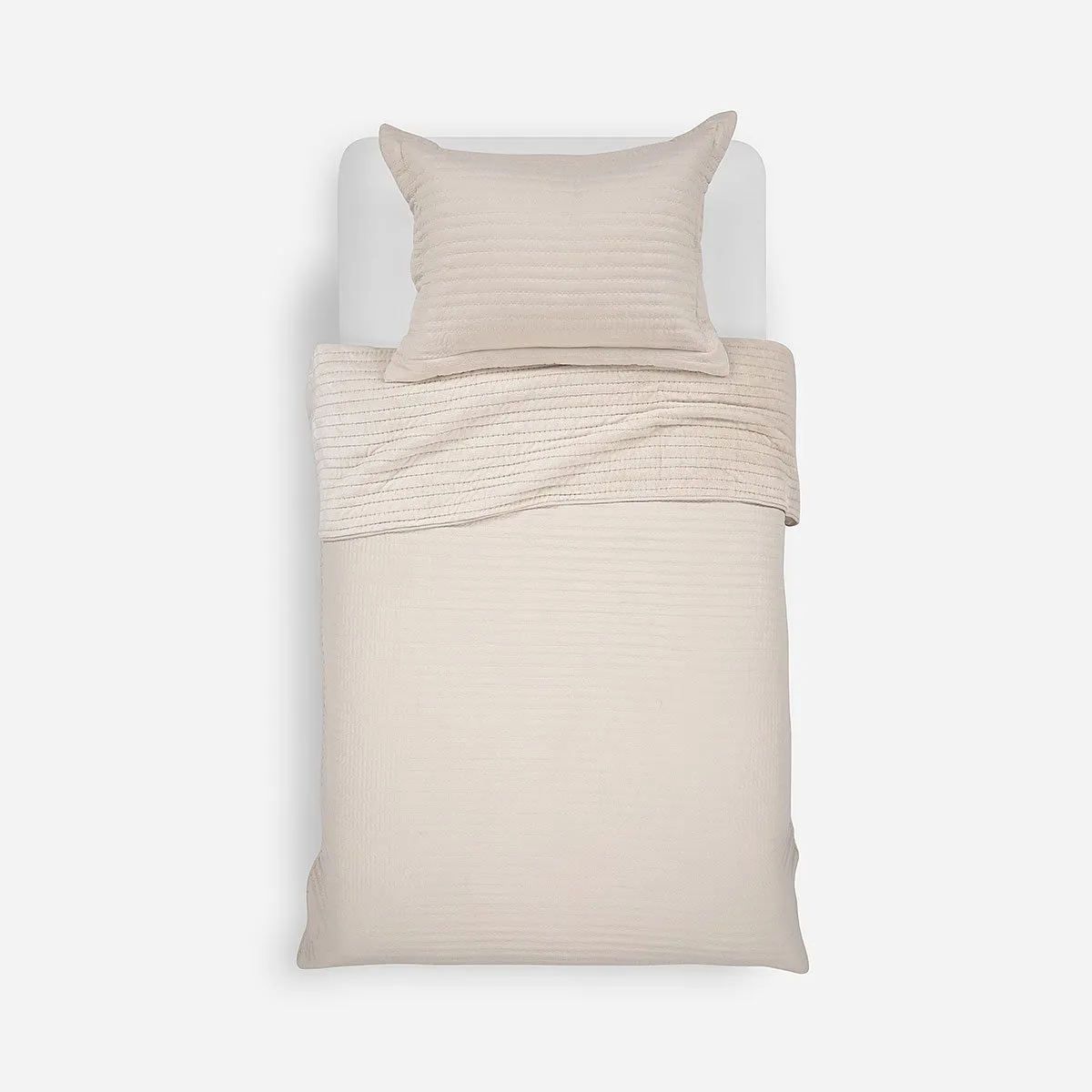 ROSEN - Cubrecama Flannel Supersoft Beige 1,5 Plazas