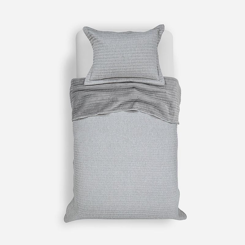 ROSEN - Cubrecama Flannel Supersoft Gris 1,5 Plazas