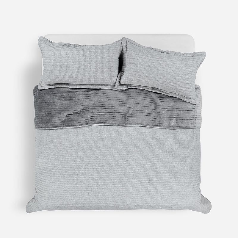 ROSEN - Cubrecama Flannel Supersoft Gris King