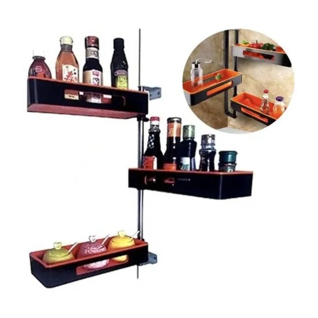 GENERICO - Estante Giratorio De Esquina 3 Niveles Para Cocina O Baño