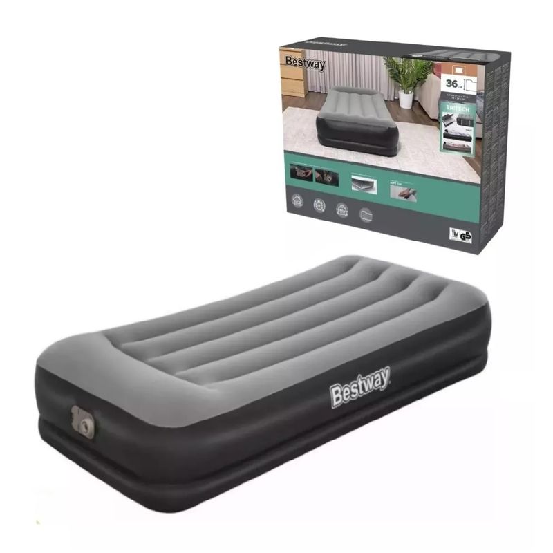 BESTWAY - Colchón Inflable Bestway 67401 1 Plaza Con Bomba 220v