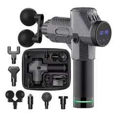 GENERICO - Pistola Masajeadora Muscular Profesional 7 Cabezas Usb