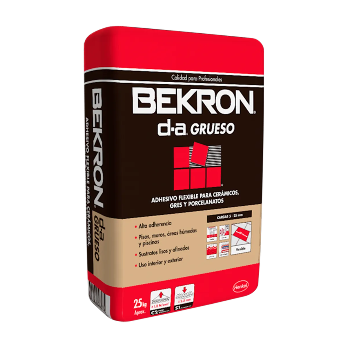 HENKEL - BEKRON DA GRUESO - Adhesivo cerámico, 25Kg