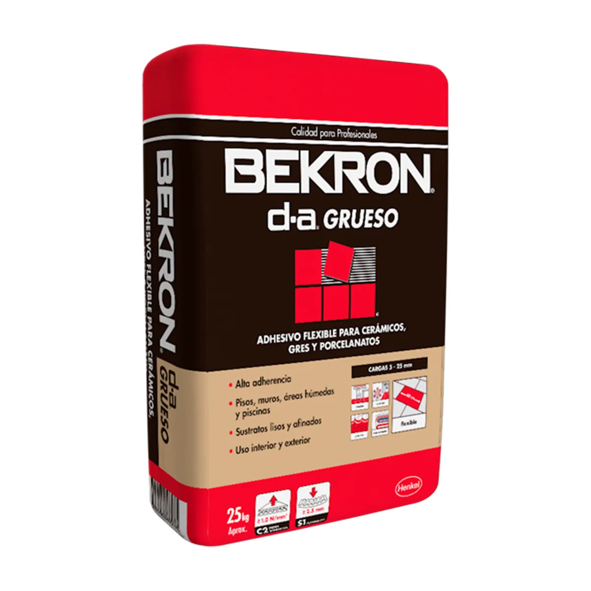 HENKEL - BEKRON DA GRUESO - Adhesivo cerámico, 25Kg