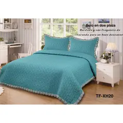 ANGELES DEL HOGAR - QUILT BORDADO CUBRECAMAS 2 PLAZAS