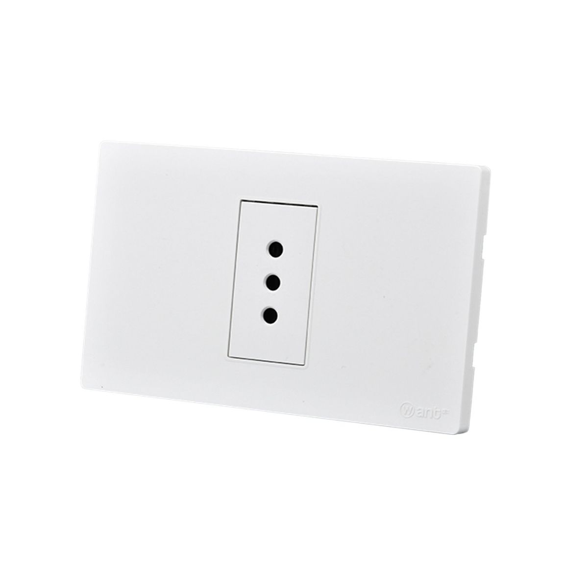 WANT - Pack 5 Tomacorriente Simple Metálico 10A - Blanco