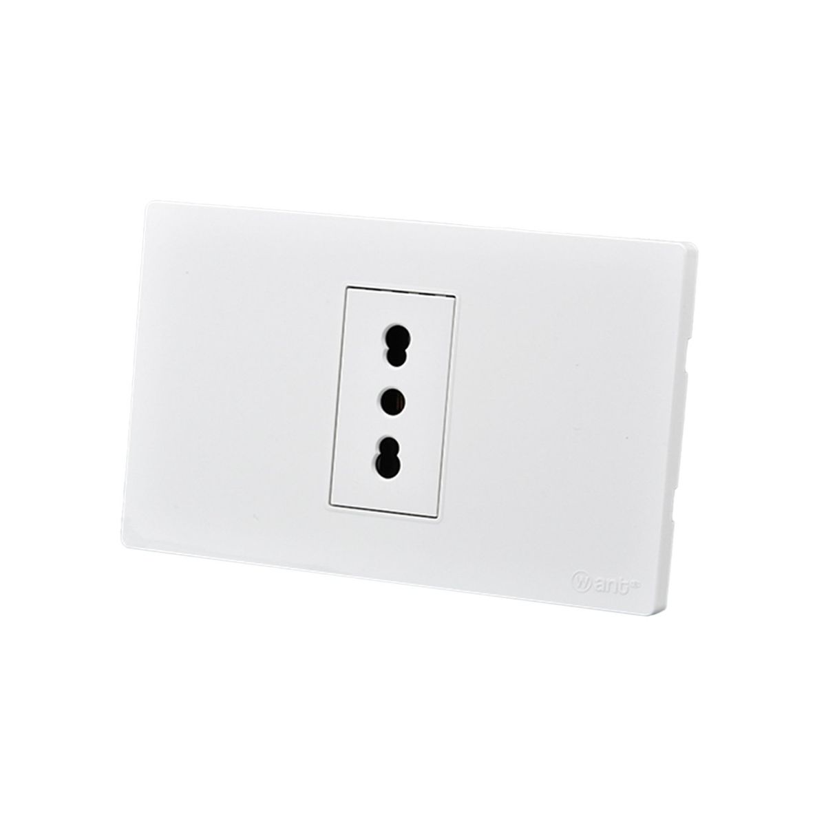 WANT - Pack 5 Tomacorriente Simple Metálico 16A - Blanco
