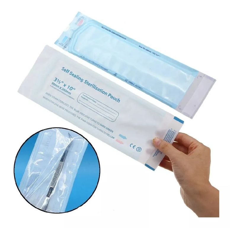 GENERICO - Bolsas Esterilizacion 90mm X 260mm Autosellante 200 Unidades