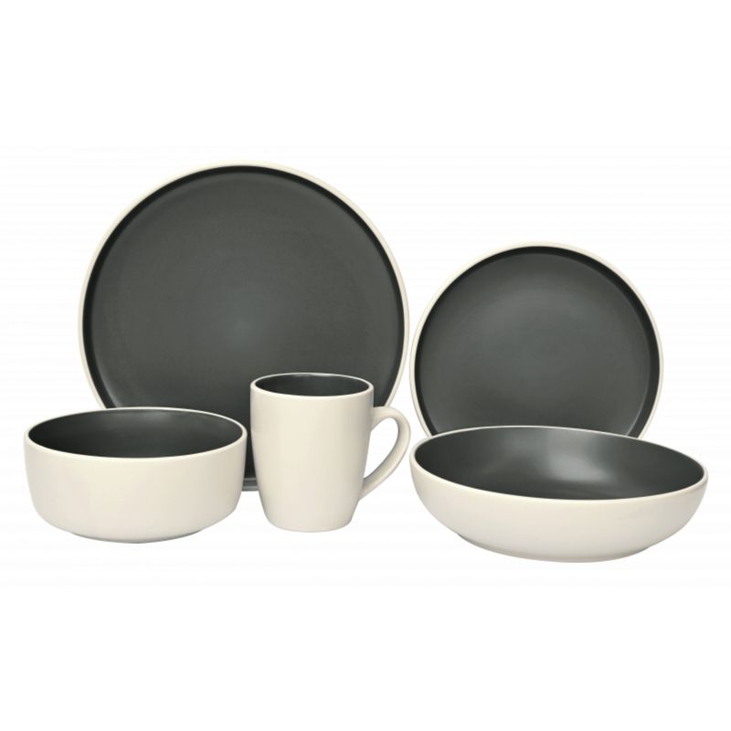 LUGANO - Set de Vajilla 20pzs Olive Cerámica Arena Lugano