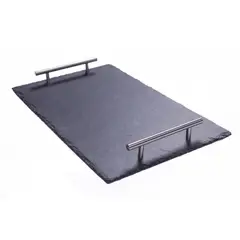 LUGANO - Tabla Rectangular con Asas 40x30cm Pizarra Negro